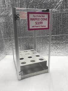 Waffle Cone Display Case For Ice Cream Gelato Store Gold Medal