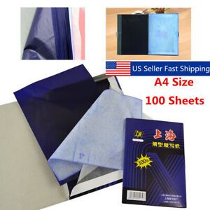 100 Sheets A4 Dark Blue Carbon Hand Copier Stencil Transfer Paper Hectograp