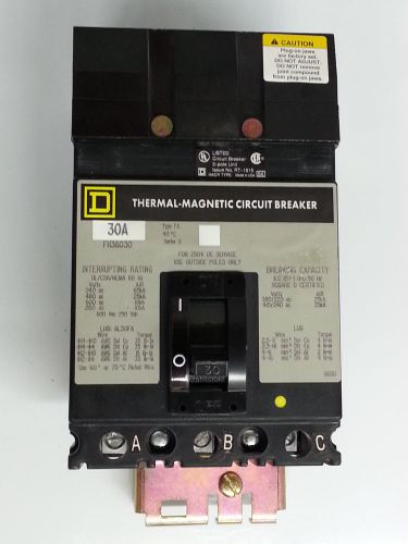 Square d fh36030 (fh 36030) i-line breaker for sale