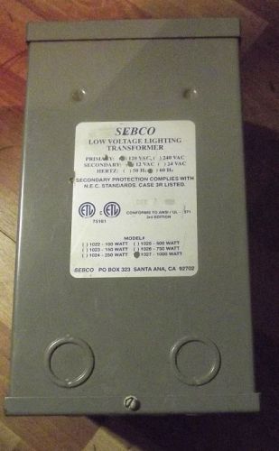 Sebco 1000 Watt Low Voltage Lighting Transformer 120&gt;12V 1027-12 120V 2nd 12V
