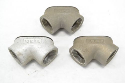 Lot 3 ideal i-1213c conduit rigid elbow fitting 1-1/4in npt with cover b239164 for sale