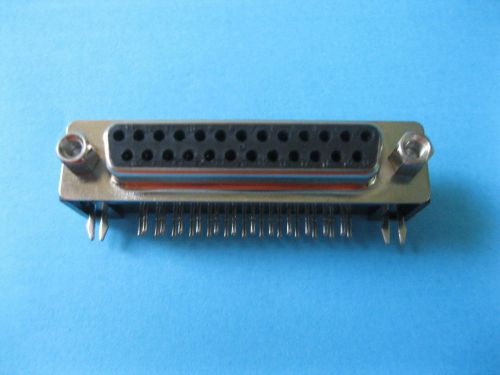100 pcs d-sub 25 pin jack right angle female 2 rows connector new for sale