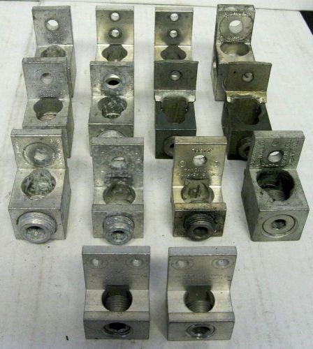 Lot of 14 250-750 MCM Mixed Size Aluminum Lug Wire Connectors