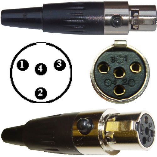 Ta4f 4 pin mini xlr connector plug inline female socket for microphones &amp; audio for sale