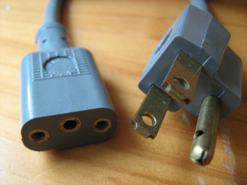 VINTAGE OVAL POWER CORD/ADAPTER PH-163 3PRONG 7.5AMP FREE SHIPPING
