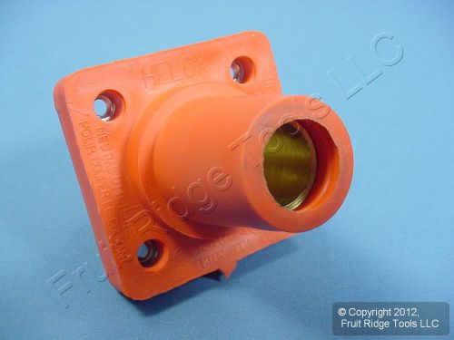 Leviton Orange Cam Plug Panel Receptacle 1.125&#039;&#039; Threaded Stud 16 Series 400A