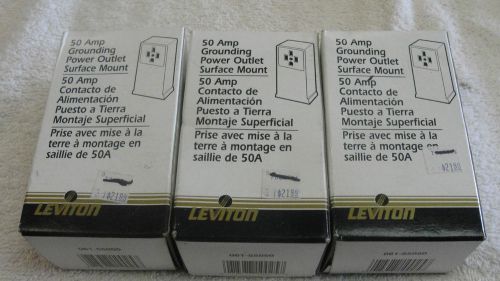 LEVITON 50 AMP grounding power outlet surface mount (LOT OF 3)