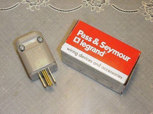 Pass &amp; Seymour PS5965-GRY MaxGrip Plug Straight Blade Plug 15A 125V NEW IN BOX!