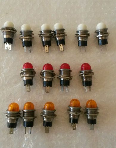Lot of 15 75w, Raised Indicator Light,White, Red and Amber 120VAc