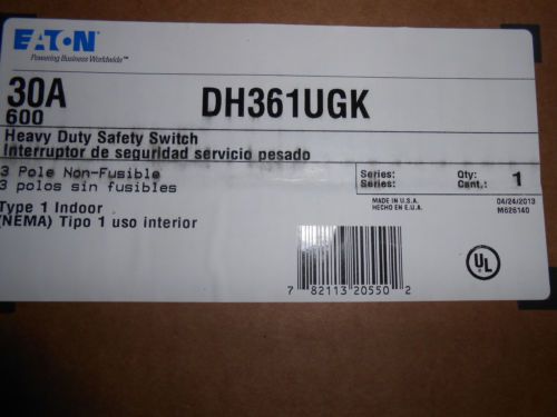 CUTLER HAMMER DH361UGK SAFETY SWITCH 3P N/F NEMA 1 DISCONNECT