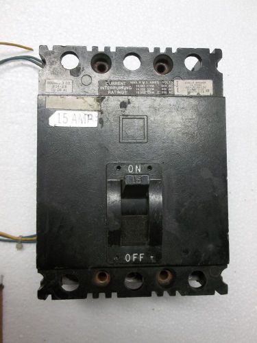 SQD Square D 15 Amp Circuit Breaker FAL36015 &amp; w/Shunt Trip  TESTED WORKING