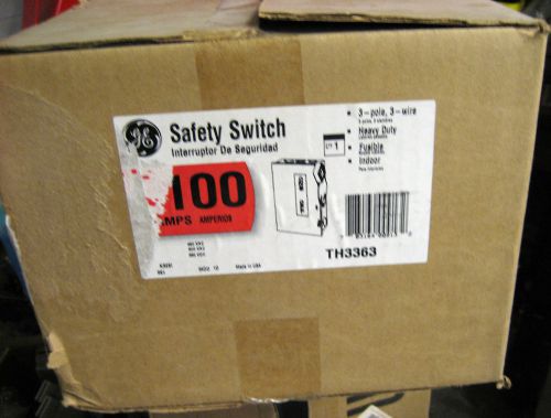 General Electric TH3363 Heavy Duty Safety Switch 100A 600vac NEW