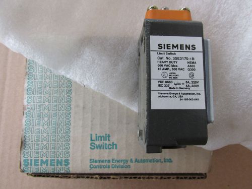 Siemens 3SE3170-1B Limit Switch Plunger Snap Action NEW!!! Free Shipping