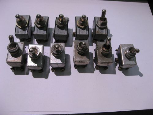 Lot of 11 Toggle Switches Various Brands DPDT 2 Position - USED