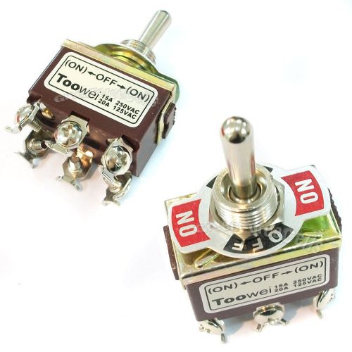 20 (on)-off-(on) dpdt toggle switch boat 15a 250v 20a 125v ac heavy duty t702mw for sale