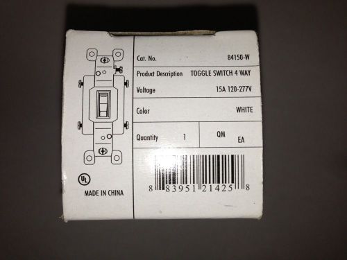 4-Way Toggle Switch 15A 120/277v New