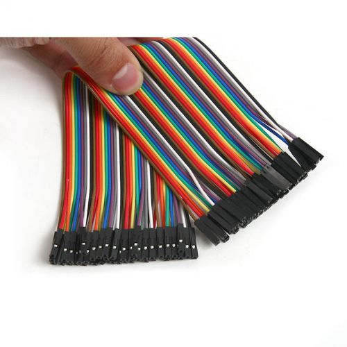 1pcs 20cm dupont wire rainbow color jumper cable 2.54mm 1p-1p female-female for sale