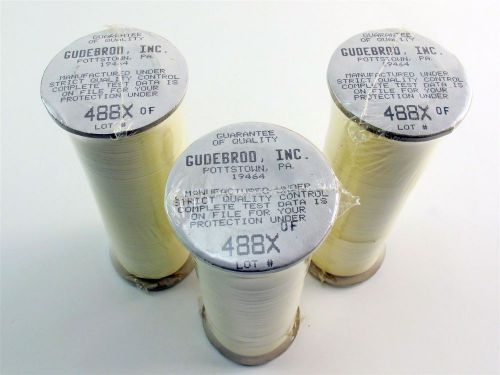 Lot of (3) gudebrod 488x, 22dz natural fyr-lace lacing tape typeii finishc size4 for sale