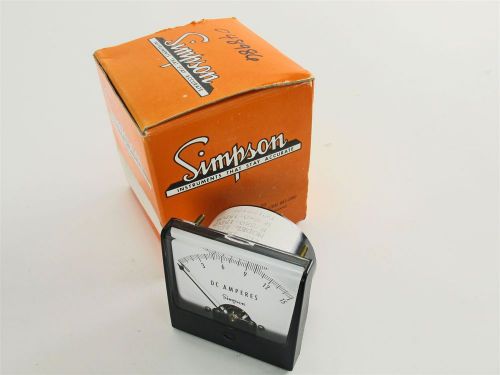 New in box - simpson model 1227 0-15 dc amps analog panel meter gauge for sale