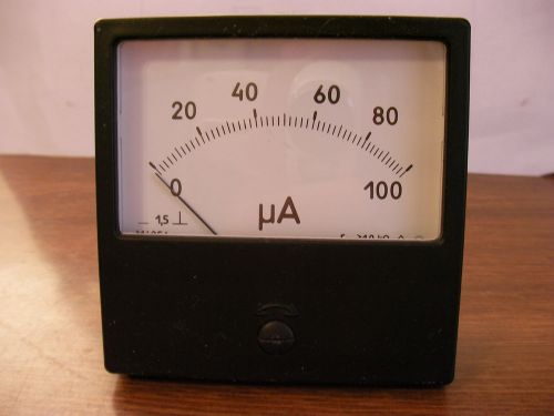 0-100mkA DC ±1.5% M4256 Ammeter Microammeter Current Analog Meter Panel - USSR