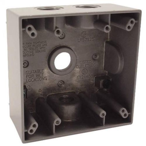 Hubbell weatherprrof box double gang 4 1/2&#034; outlets gray 5335-0 outlet boxes for sale