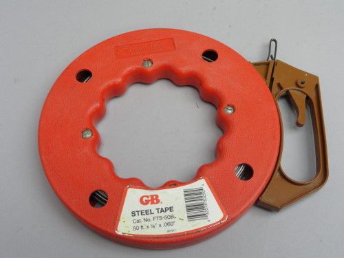 Gb gardner bender fts-50b stream line steel fish tape reel 50&#039; x 1/8&#034; x 0.060&#034; for sale