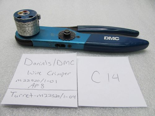 C14- Daniels DMC M22520/1-01 AF8 Crimp Tool Crimper Aircraft Wire W TH163 Turret