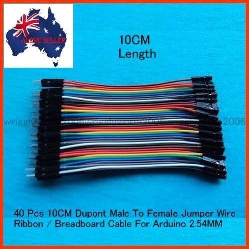 40pcs dupont 10cm male to female  jumper wire ribbon cable pi breadboard arduino for sale