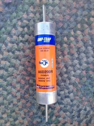 Ferraz shawmut  amp-trap 200 amp  600 volts   a6d200r  fuse  new (pull out) for sale