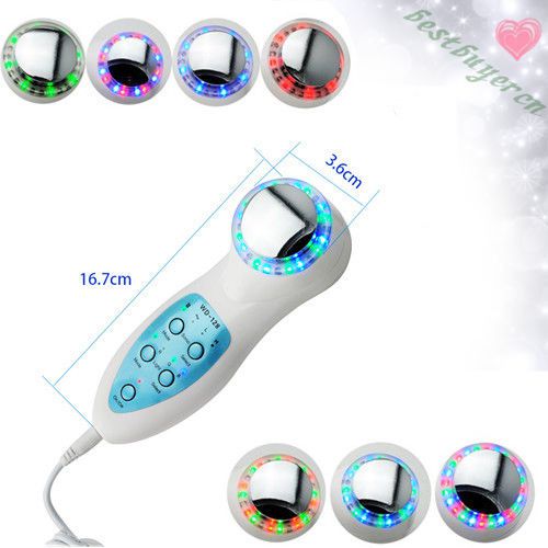New Portable 7 Color 3MH Led Photon Ultrasonic Ultrasound Facial Skin Therapy