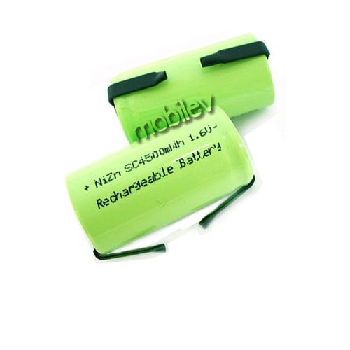 11 x 4500mwh sub c 1.6v volt nizn rechargeable battery cell pack with tab green for sale