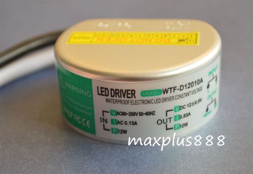 1pcs 10w waterproof led power supply driver input 90-250v output 12v 0.83a new for sale