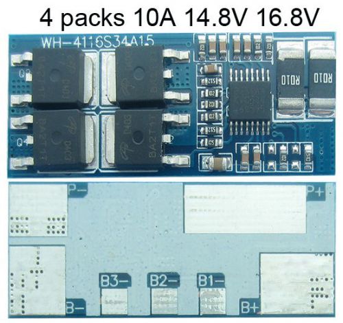 10a protection board for 4 packs 14.8v 16.8v 18650 li-ion lithium battery charge for sale