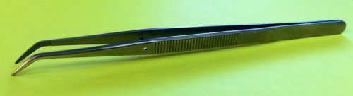 Utica 24S-X Curved Nose Tweezer with Serrated Tip, Swiss Made