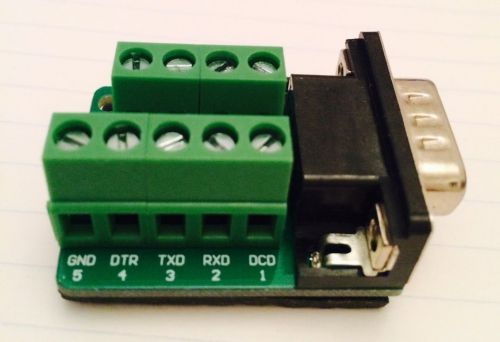 9pin terminal block to db9 rs232 serial port converter module for sale