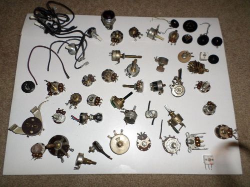 Lot of Vintage Potentiometers On -Off and  Transistor Radio Controls &amp; Switches