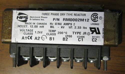 Hammond Power Solution RM0002M12  3 Phase Dry Type Reactor 2 Amps 12.00 mH