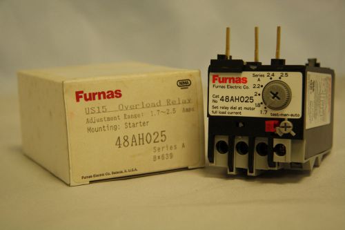 Furnas 48ah025 overload relay us 15 range 1.7-2.5 amps for starter new in box for sale