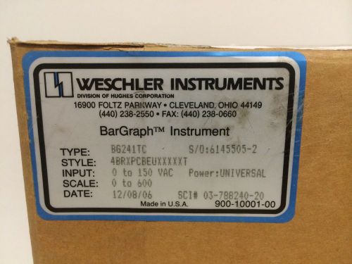 NEW IN BOX WESCHLER INSTRUMENTS 0-600 AMP AMMETER BG241TC 4BRXPCBEUXXXXXT