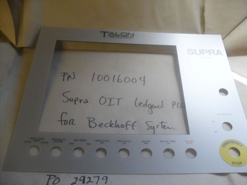 SUPRA # 10016004 Legend Plate 4 Beckhoff System 20&#034; x 16&#034; / 12&#034; x 10&#034; screen