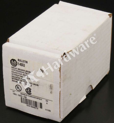 New allen bradley 140u-g2c3-c30 /a molded case circuit breaker 3-poles 30a for sale