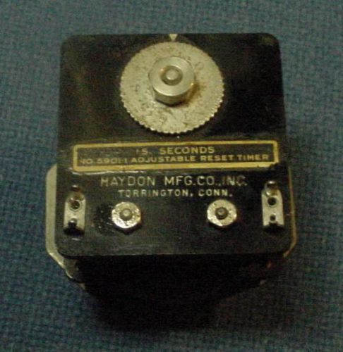 NOS Industrial Adjustable Reset 15 Second  Power Timer By Haydon Mfg. Co