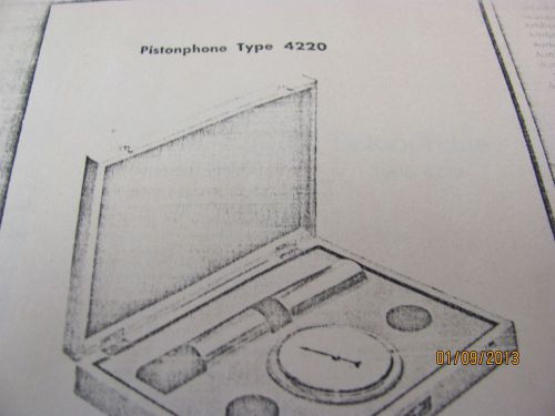 BRUEL&amp;KJAER TYPE 4220: Instruction &amp; Applications - Pistonphone