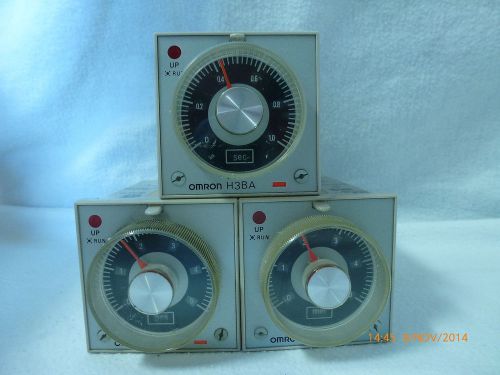 Omron h3ba-8h timer 200-240vac 50-60hz 5a 250vac 8pin qty 3 good condition for sale