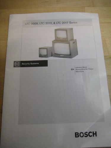 Bosch Video Monitor Manual – LTC 2009 2012 2017 Series