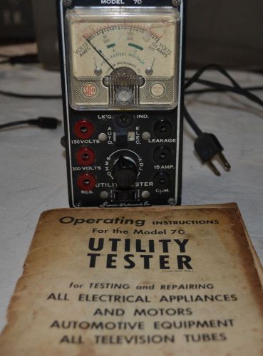 Vtg. Superior Utility Tester Model 70 Electronic Test Equipment Factory Manual