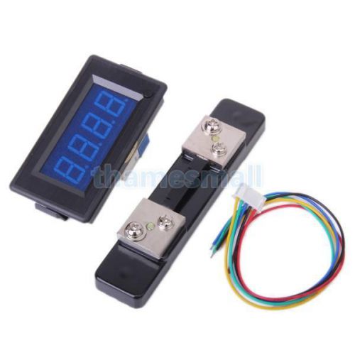 3 1/2 digital blue led switch type amp &amp; volt meter dc 20v 50a + shunt resistor for sale