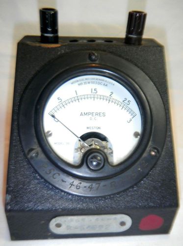 Vintage Laboratory Weston Model 301 DC Ampere Meter With Metal Housing