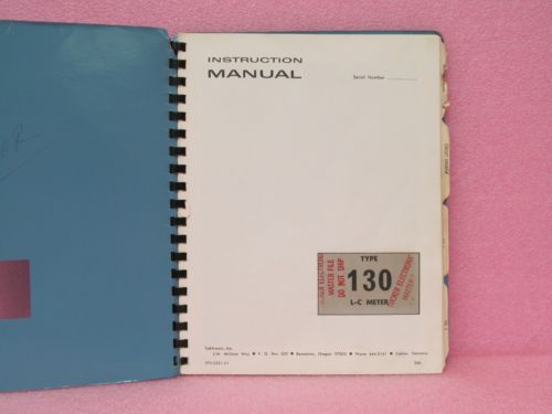 Tektronix Manual 130 L - C Meter Instruction Manual w/schematics (3/66)