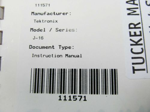 TEKTRONIX J16 Digital Photmeter Instruction Manual w schematics c1972